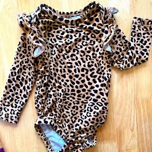 Little Sleepies Leopard Ruffle Shoulder Bodysuit